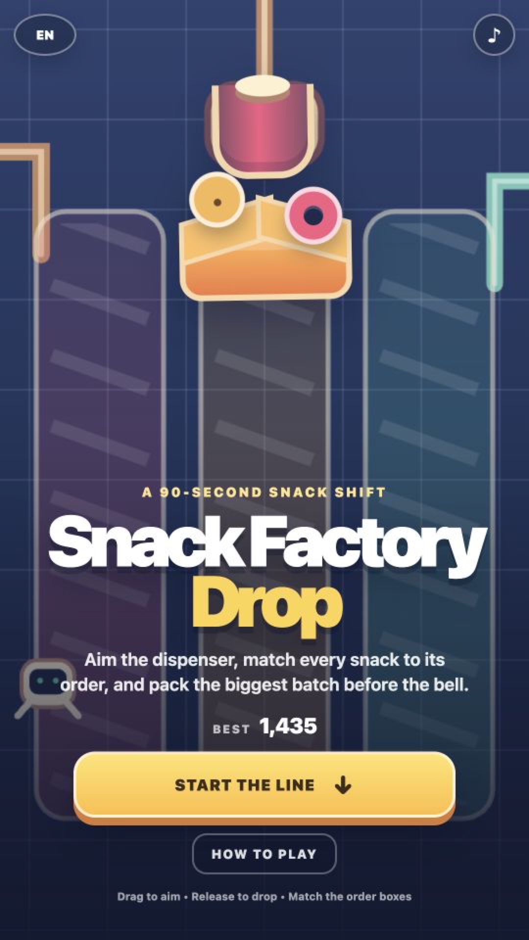 Snack Factory Drop start menu